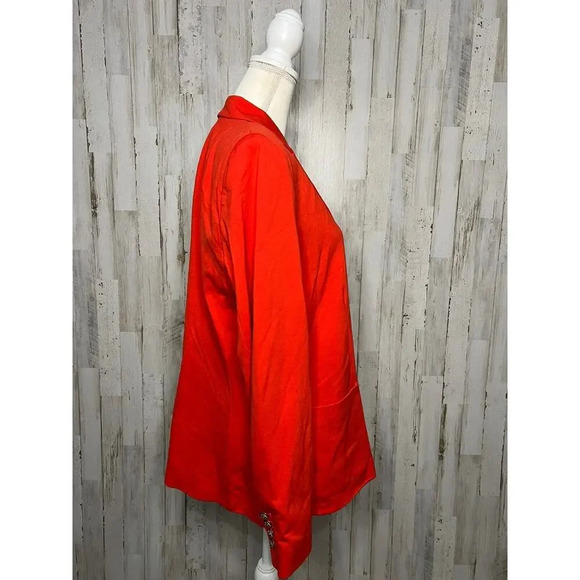 NWT Lauren Ralph Lauren Women's XL Red Blazer Gold Button Tailored Jacket - Picture 2 of 4